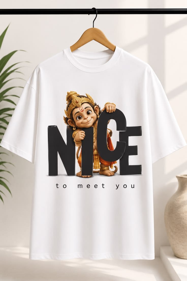 Nice To Meet You graphic knit tee