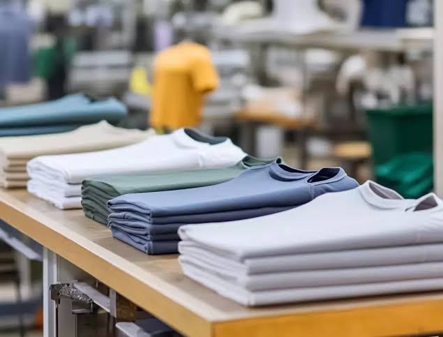 Freshly finished knitwear, folded and sorted